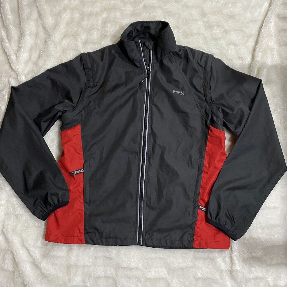 Running Room Fit Wear Men Black/Red Polyester Full-Zip Windbreaker Jacket Size M